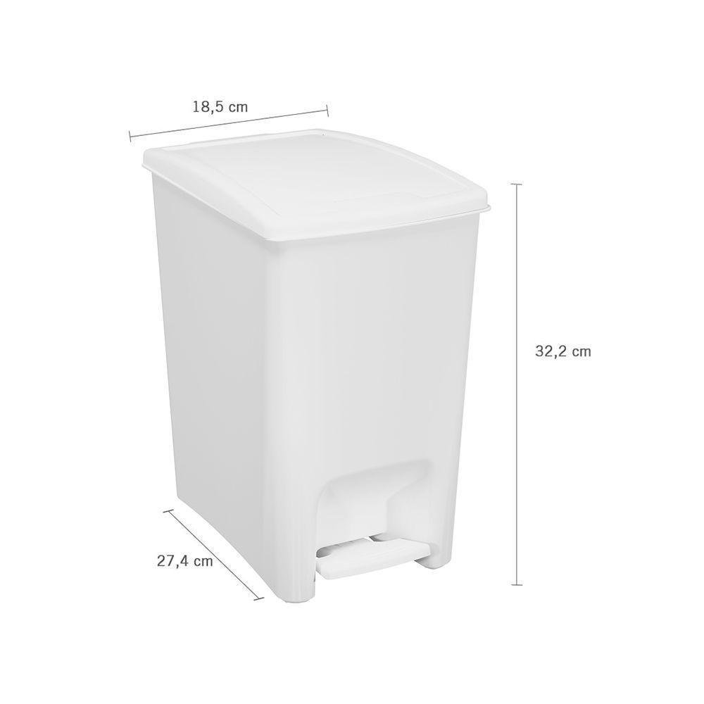 Lixeira Astra Lpda10 Com Pedal Dupla Abertura 10l Retangular Branco - 4