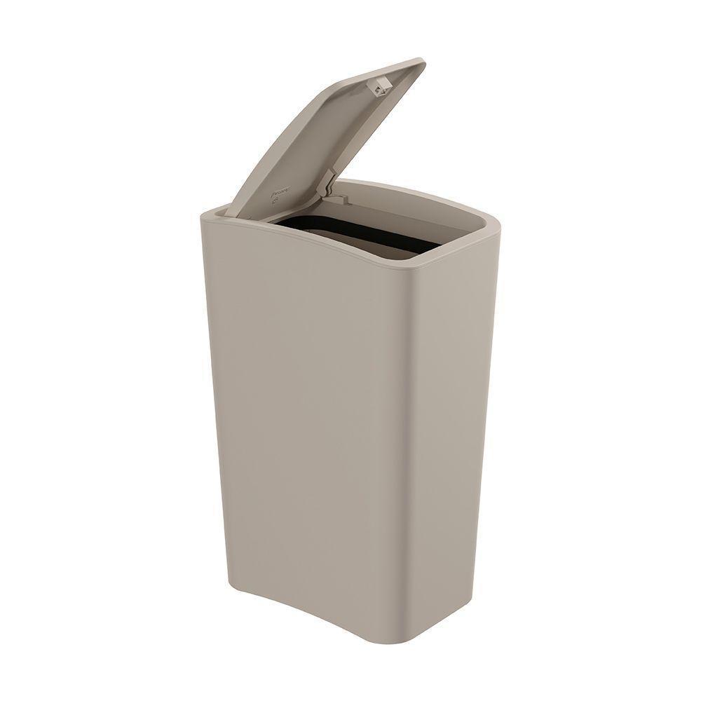 Lixeira Astra Ltc2 Com Tampa Click 8l Retangular Argila - 3