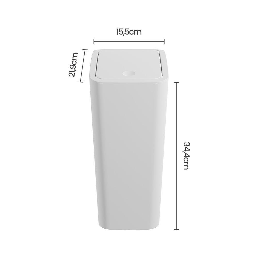Lixeira Astra Ltc2 Com Tampa Click 8l Retangular Branco - 4