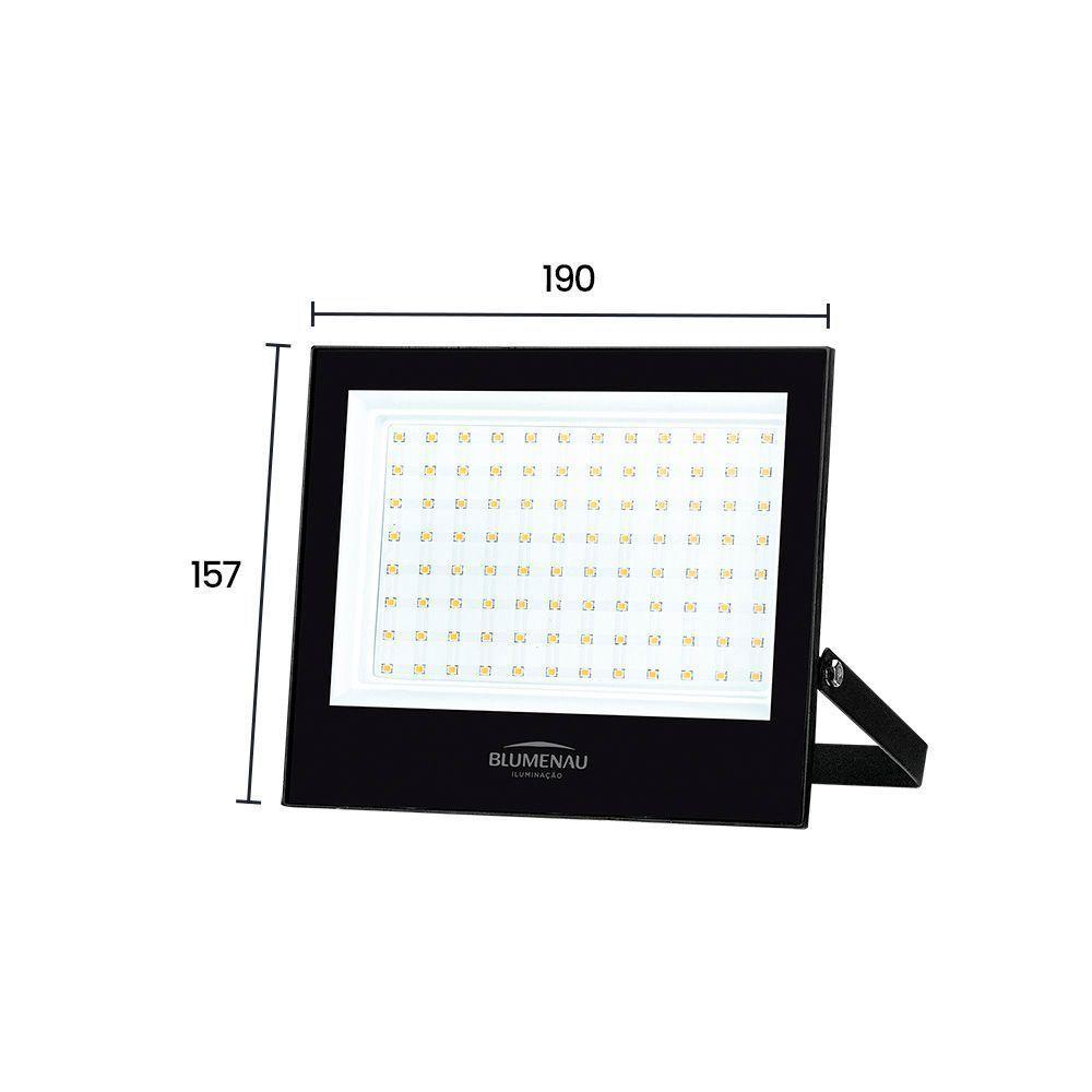 Refletor Blumenau Led Play 100w Preto Bivolt 3000k Luz Amarela - 2