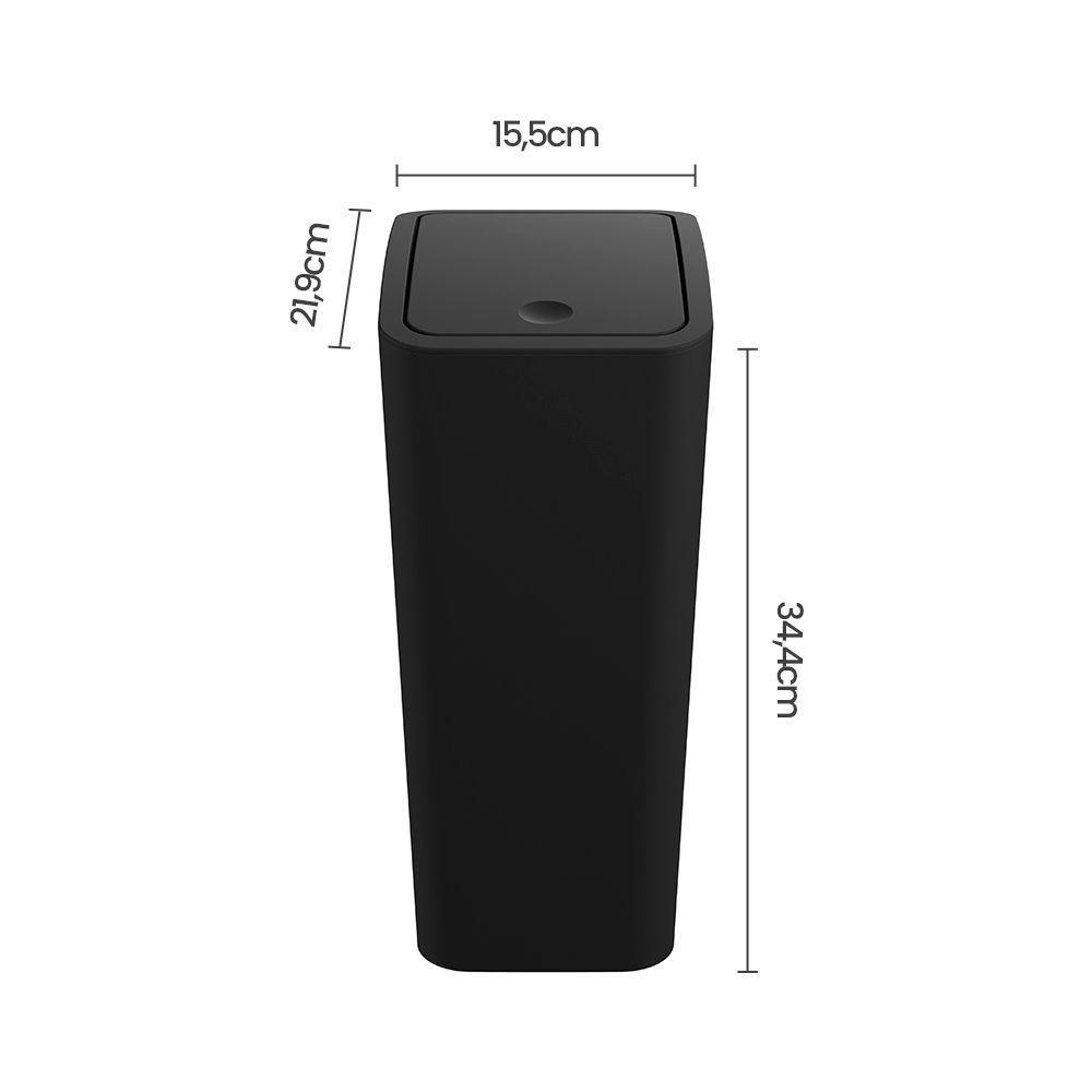 Lixeira Astra Ltc2 Com Tampa Click 8l Retangular Preto - 4