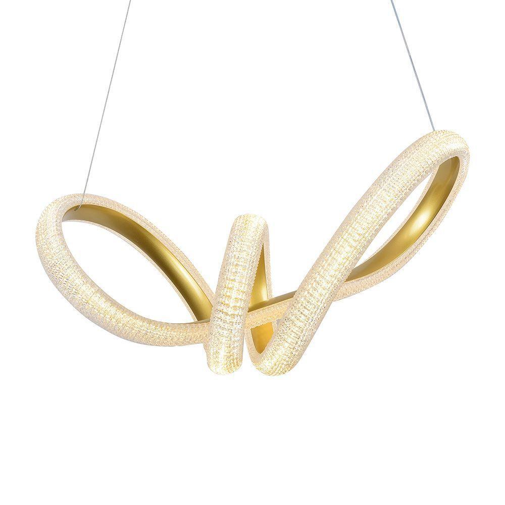 Lustre Pendente Skylight Strip 3317 Dourado Led Bivolt Dourado - 1