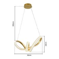 Lustre Pendente Skylight Strip 3317 Dourado Led Bivolt Dourado - 4