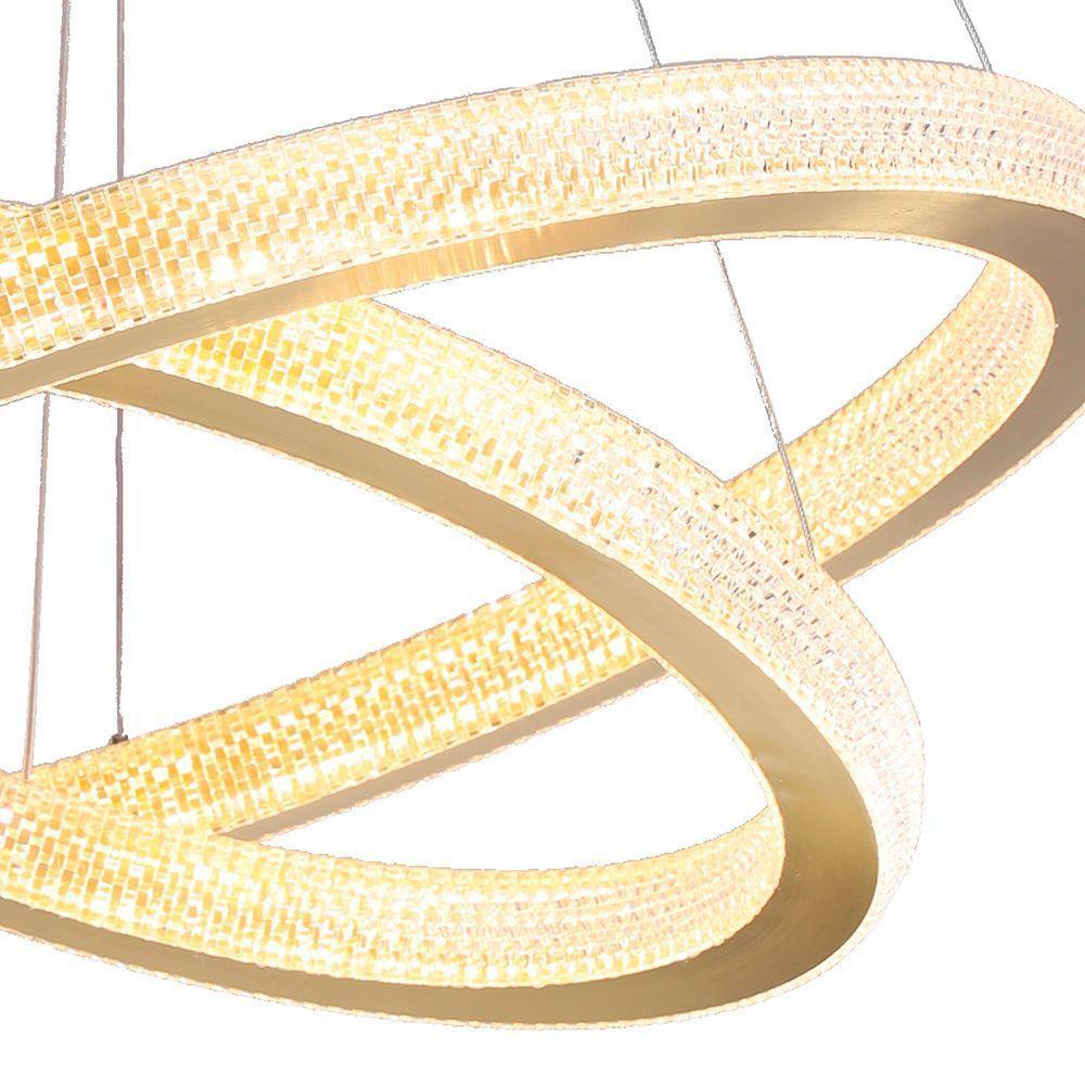 Lustre Pendente Skylight Saturno Dourado 3056 Led Bivolt Dourado - 2