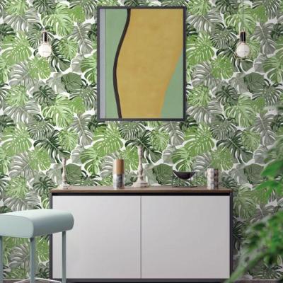 Papel De Parede Santorini Folhagem Verde Sn42