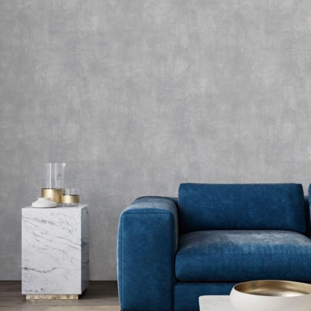 Papel De Parede Santorini Cimento Queimado Cinza Sn92 - 1