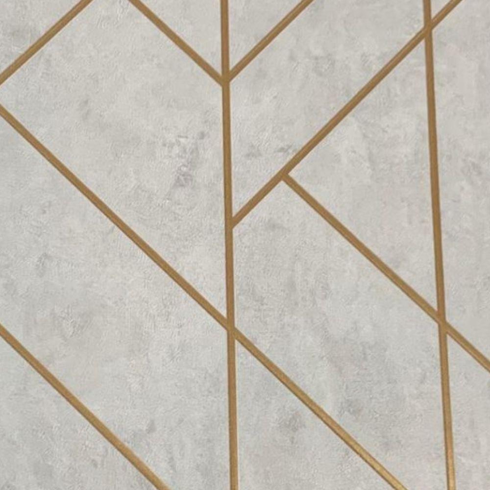 Papel De Parede Santorini Geométrico Cinza Sn81 - 1