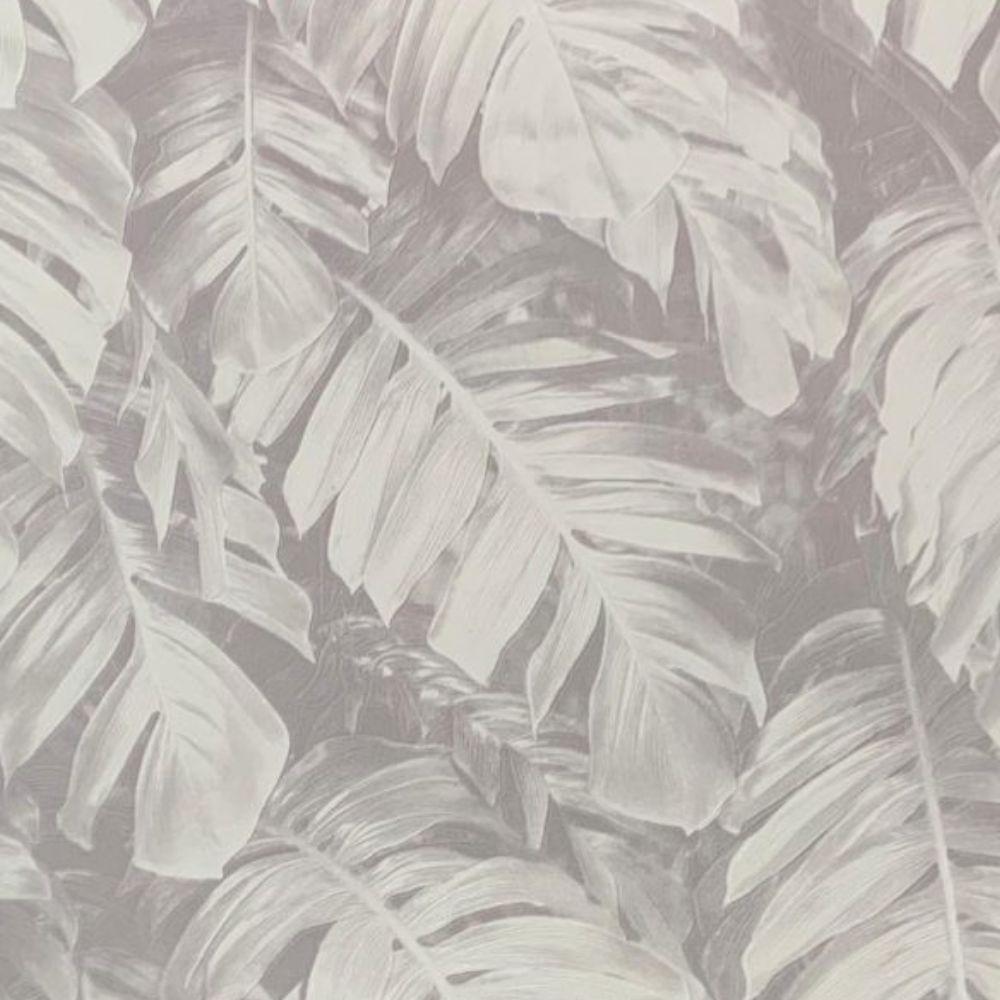 Papel De Parede Santorini Folhagem Branco Sn12 - 1