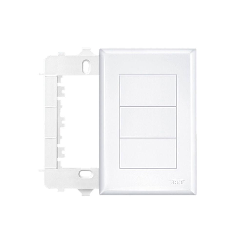 Placa Cega Com Suporte Fame Evidence 4x2 Branco - 1