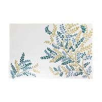 Lugar Americano Retangular Em Tecido Poli-linho Ricamo Vert 50x35cm Auguri Casa - 1