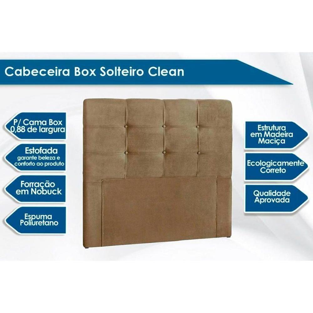 Painel De Cama Box Estofada Solteiro Clean Plus Suede Cinza - Simbal - 3