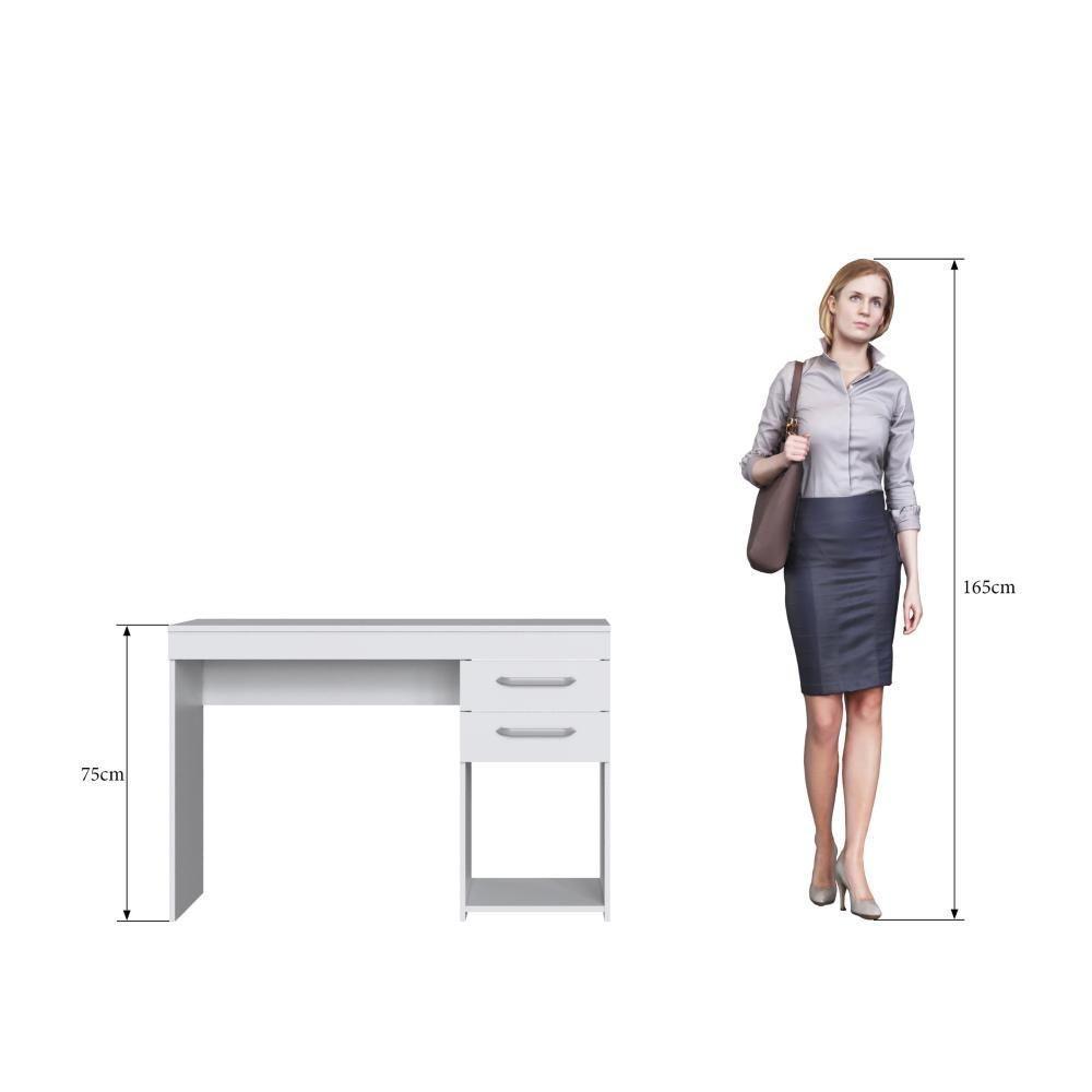 Escrivaninha Com 2 Gavetas Mt102 Decibal Branco - 4
