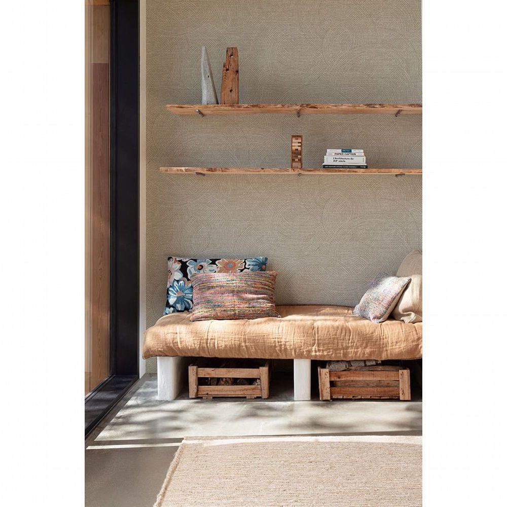 Papel De Parede Belize Geométrico Cinza E Dourado Ph3304 - 1