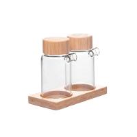 Galheteiro Em Vidro Borossilicato Com Tampa E Suporte Em Bambu 170ml Wolff - 1