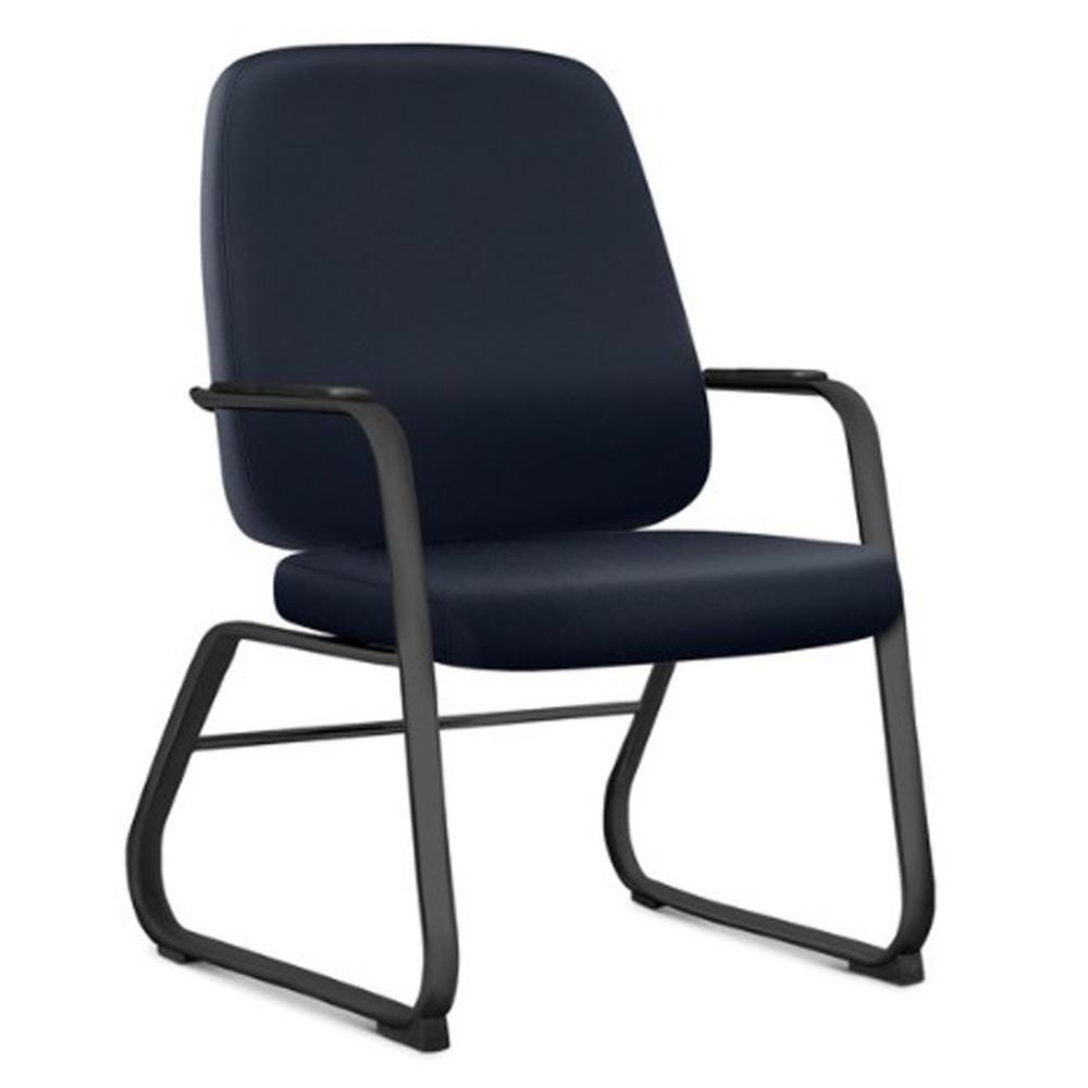 Kit 02 Cadeiras Executiva Diretor Base Fixa Hub F02 Sintético Azul - Lyam Decor - 2