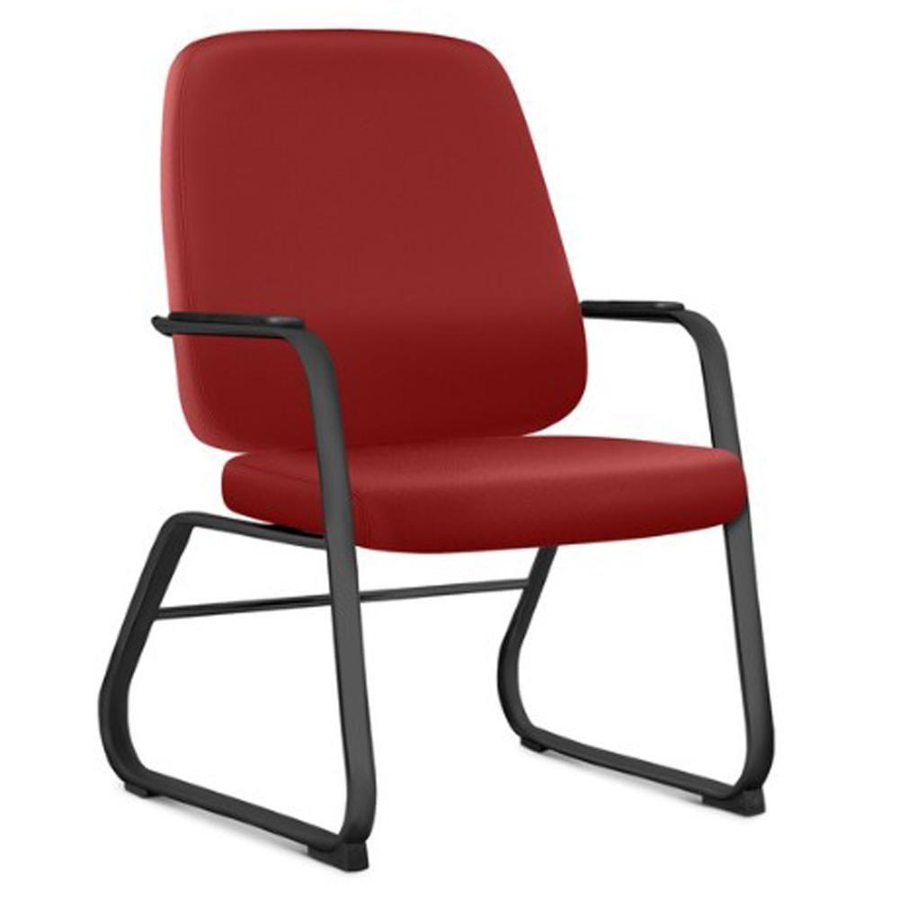 Cadeira Executiva Diretor Base Fixa Hub F02 Sintético Vermelho - Lyam Decor - 1