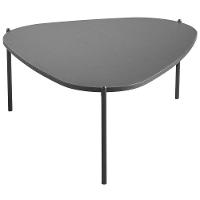 Mesa De Centro Para Sala De Estar Pés Metálicos Baixa Adek A03 Nero Preto - Lyam Decor - 3
