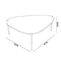 Mesa De Centro Para Sala De Estar Pés Metálicos Baixa Adek A03 Nero Preto - Lyam Decor - 5