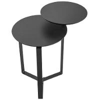 Mesa Lateral Para Sala De Estar 2 Em 1 Pés Metálicos Dari A03 Nero Preto - Lyam Decor