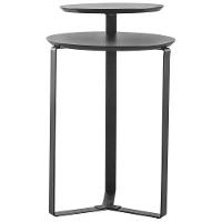 Mesa Lateral Para Sala De Estar 2 Em 1 Pés Metálicos Dari A03 Nero Preto - Lyam Decor - 6