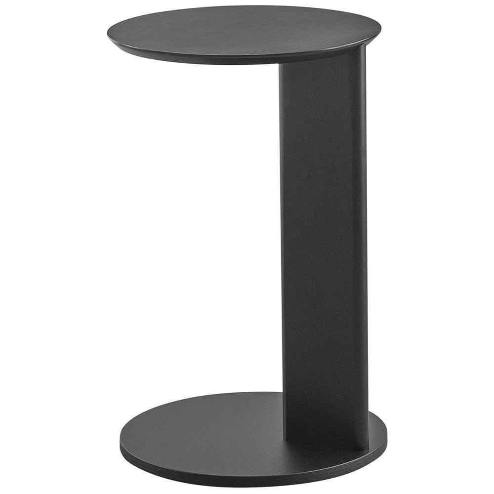 Mesa Lateral Para Sala De Estar Pés Madeira Bulat A03 Nero Preto - Lyam Decor - 3