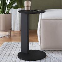 Mesa Lateral Para Sala De Estar Pés Madeira Bulat A03 Nero Preto - Lyam Decor - 2