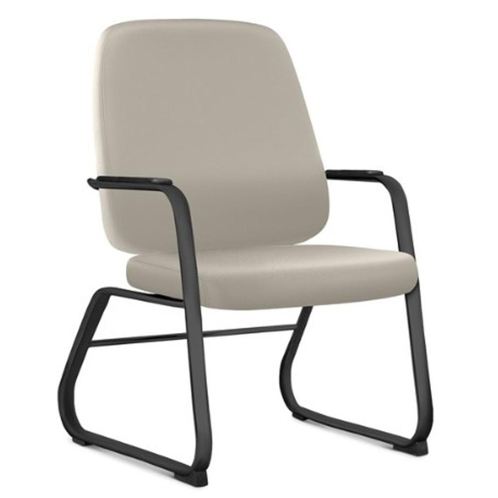 Kit 02 Cadeiras Executiva Diretor Base Fixa Hub F02 Sintético Areia - Lyam Decor - 2