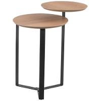 Mesa Lateral Para Sala De Estar 2 Em 1 Pés Metálicos Dari A03 Hanover Preto - Lyam Decor - 1