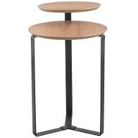 Mesa Lateral Para Sala De Estar 2 Em 1 Pés Metálicos Dari A03 Hanover Preto - Lyam Decor - 3