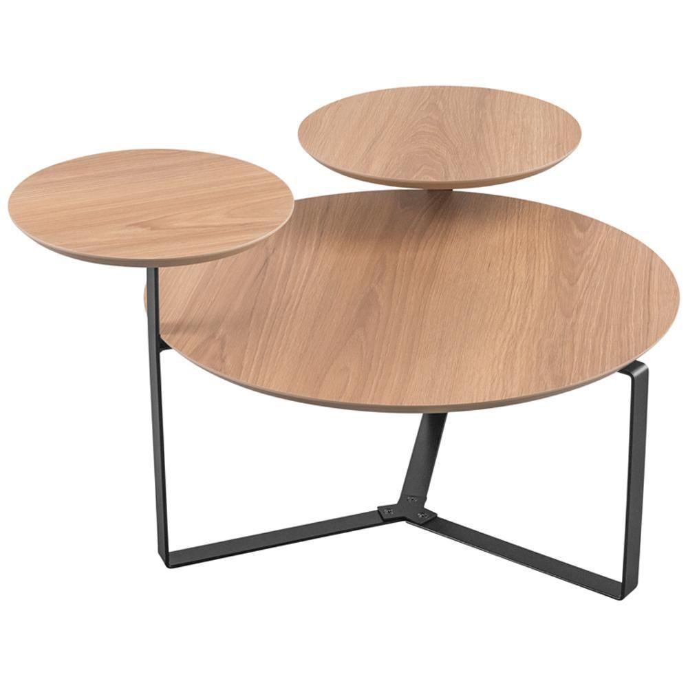 Mesa De Centro Para Sala De Estar 3 Em 1 Pés Metálicos Dari A03 Hanover Preto - Lyam Decor - 1