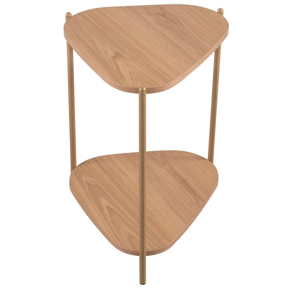 Mesa Lateral Para Sala De Estar Pés Metálicos Adek A03 Hanover Dourado - Lyam Decor - 3