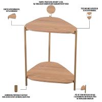 Mesa Lateral Para Sala De Estar Pés Metálicos Adek A03 Hanover Dourado - Lyam Decor