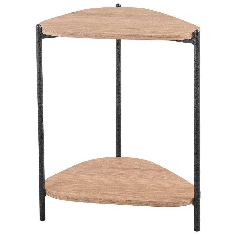 Mesa Lateral Para Sala De Estar Pés Metálicos Adek A03 Hanover Preto - Lyam Decor - 3
