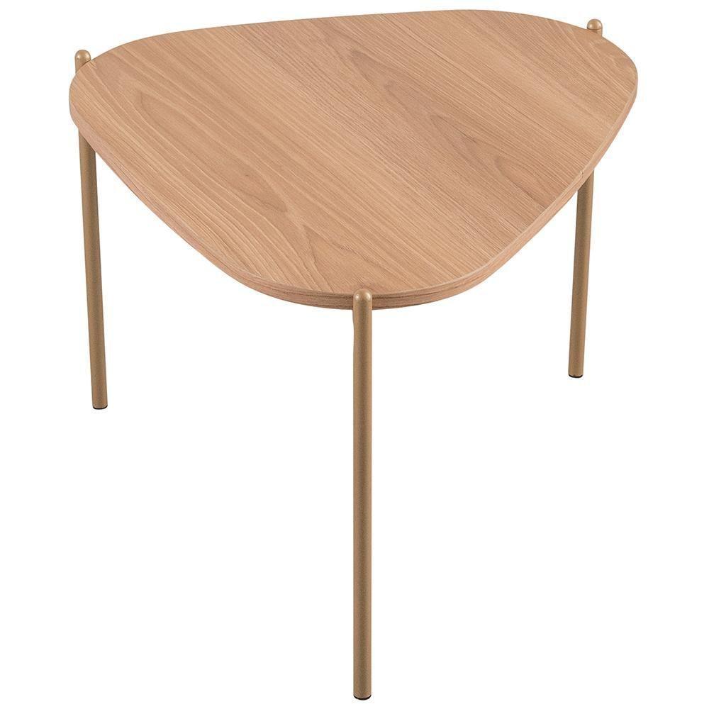 Mesa De Centro Para Sala De Estar Pés Metálicos Alta Adek A03 Hanover Dourado - Lyam Decor - 5