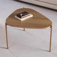 Mesa De Centro Para Sala De Estar Pés Metálicos Alta Adek A03 Hanover Dourado - Lyam Decor