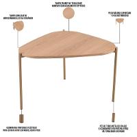 Mesa De Centro Para Sala De Estar Pés Metálicos Alta Adek A03 Hanover Dourado - Lyam Decor - 6