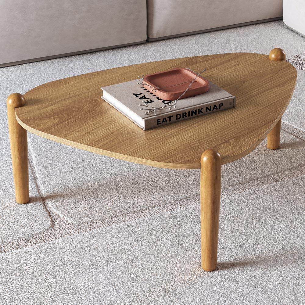 Mesa De Centro Para Sala De Estar Pés Madeira Baixa Trium A03 Hanover Roble - Lyam Decor - 2