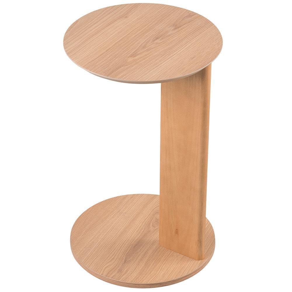 Mesa Lateral Para Sala De Estar Pés Madeira Bulat A03 Hanover Roble - Lyam Decor - 1