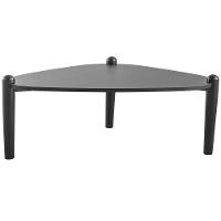 Mesa De Centro Para Sala De Estar Pés Madeira Baixa Trium A03 Nero Preto - Lyam Decor - 2