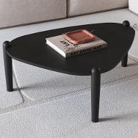 Mesa De Centro Para Sala De Estar Pés Madeira Baixa Trium A03 Nero Preto - Lyam Decor - 3