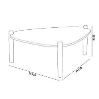 Mesa De Centro Para Sala De Estar Pés Madeira Baixa Trium A03 Nero Preto - Lyam Decor - 5