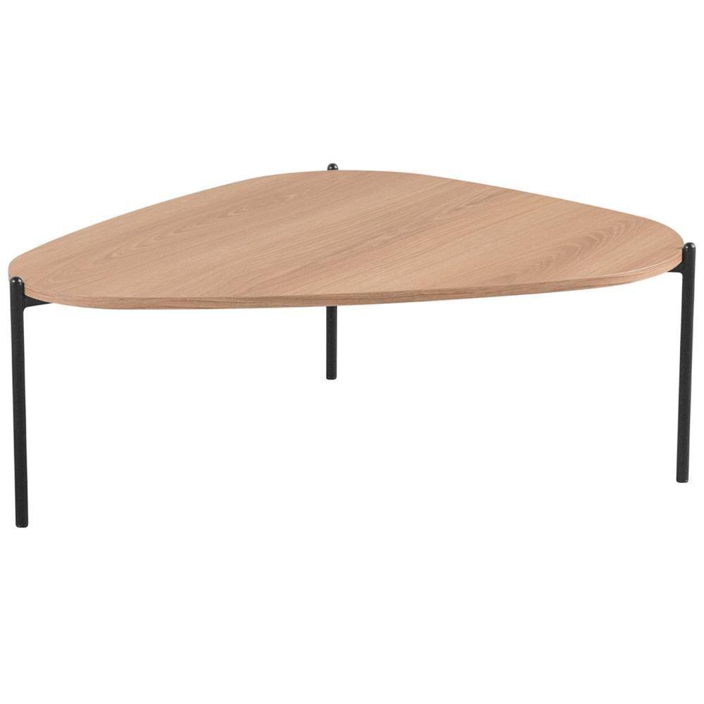 Mesa De Centro Para Sala De Estar Pés Metálicos Baixa Adek A03 Hanover Preto - Lyam Decor - 1