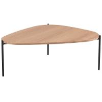 Mesa De Centro Para Sala De Estar Pés Metálicos Baixa Adek A03 Hanover Preto - Lyam Decor - 1