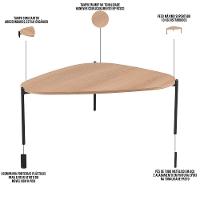 Mesa De Centro Para Sala De Estar Pés Metálicos Baixa Adek A03 Hanover Preto - Lyam Decor - 5