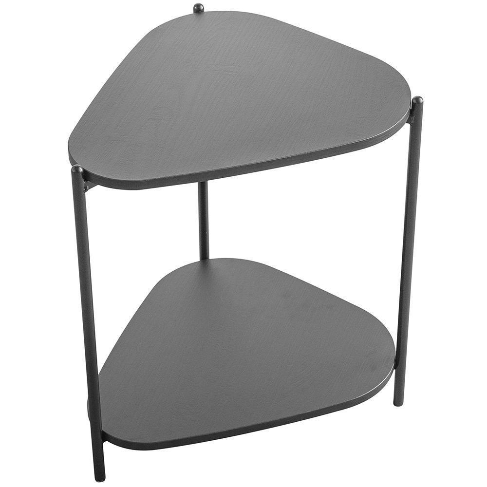 Mesa Lateral Para Sala De Estar Pés Metálicos Adek A03 Nero Preto - Lyam Decor - 1