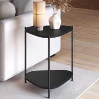 Mesa Lateral Para Sala De Estar Pés Metálicos Adek A03 Nero Preto - Lyam Decor - 2