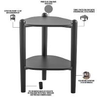 Mesa Lateral Para Sala De Estar Pés Madeira Trium A03 Nero Preto - Lyam Decor