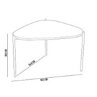 Kit 02 Mesas De Centro Para Sala De Estar Pés Metálicos Adek A03 Nero Preto - Lyam Decor - 8