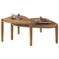 Kit 02 Mesas De Centro Para Sala De Estar Pés Madeira Trium A03 Hanover Roble - Lyam Decor - 1