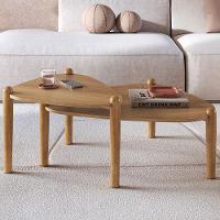 Kit 02 Mesas De Centro Para Sala De Estar Pés Madeira Trium A03 Hanover Roble - Lyam Decor - 2